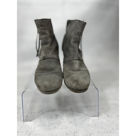 TOMS Women’s Desert Wedge Ankle Bootie Grey Suede Size 790 - Picture 3 of 6